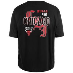 Rückansicht von New Era NBA Chicago Bulls Team Graphic T-Shirt Herren schwarz / rot