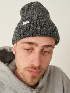 Rückansicht von Cleptomanicx Wollmütze Hafen BiColor Beanie Heather Black