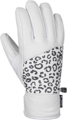 Rückansicht von Reusch Beatrix R-TEX® XT Skihandschuhe 1032 white/grey leopard