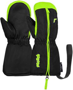 Reusch Tom Mitten Skihandschuhe Kinder 7716 black / neon green