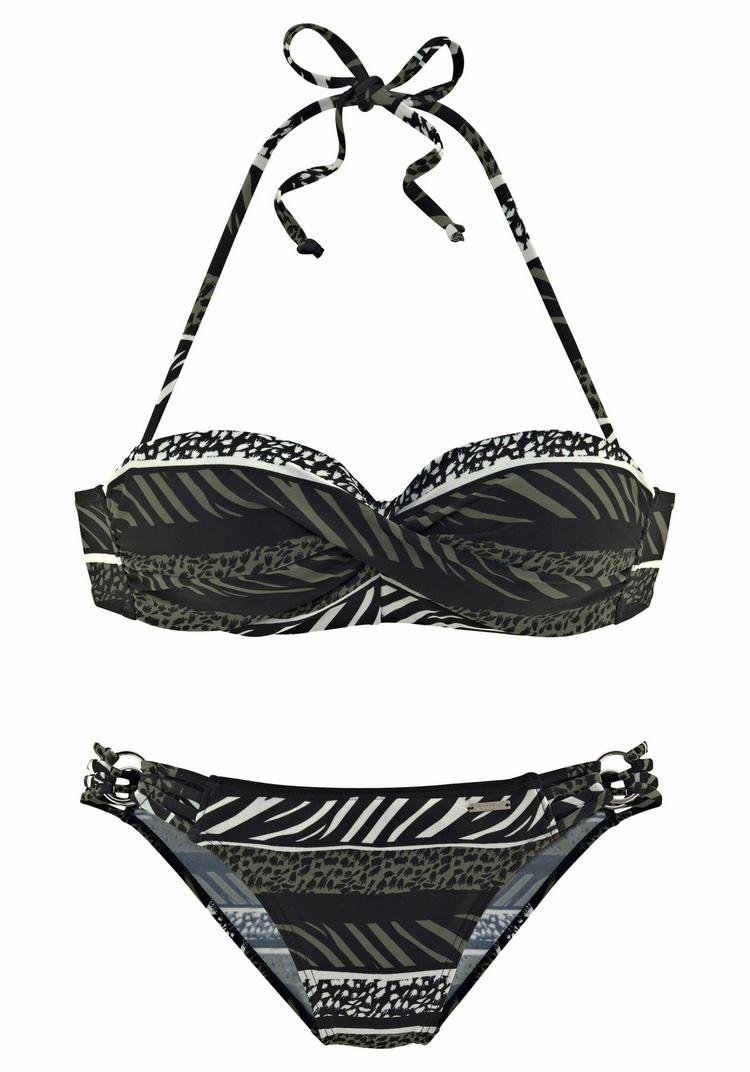 BRUNO BANANI BRUNO BANANI B&uuml;gel-Bandeau-Bikini Bikini Set Damen - oliv-bedruckt - 0 | SportScheck