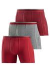 Bench Langer Boxer Unterhose Herren - bordeaux - grau
