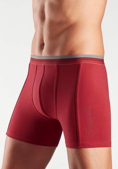 Rückansicht von Bench Langer Boxer Boxershorts Herren bordeaux, grau-meliert, rot