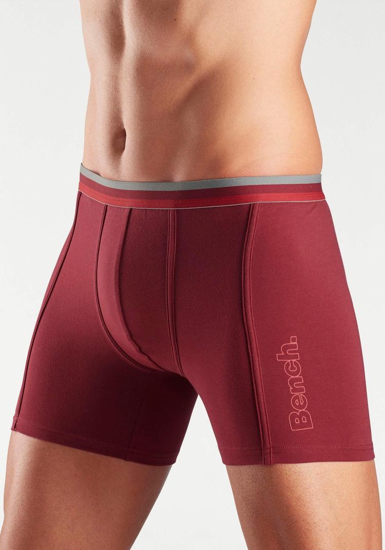 Bench Bench Langer Boxer Unterhose Herren - bordeaux - grau - 1 | SportScheck