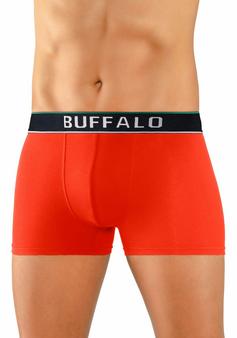 Rückansicht von Buffalo Boxer Boxershorts Herren schwarz, orange, anthrazit-meliert