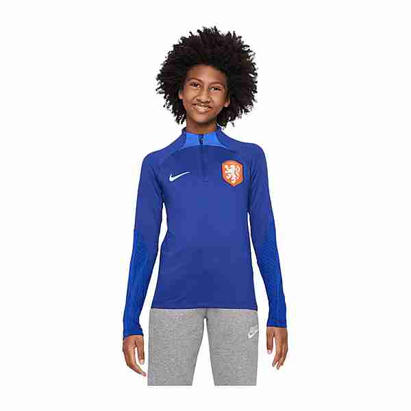 Nike Niederlande Strike Drill Top Kids Funktionssweatshirt Kinder blau