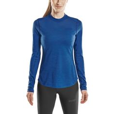 Rückansicht von CEP Merino Cold Weather Shirt Longsleeve Laufshirt Damen blue