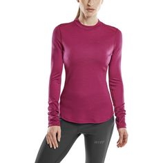 Rückansicht von CEP Merino Cold Weather Shirt Longsleeve Laufshirt Damen purple