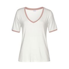 Lascana V-Shirt V-Shirt Damen creme-rosa