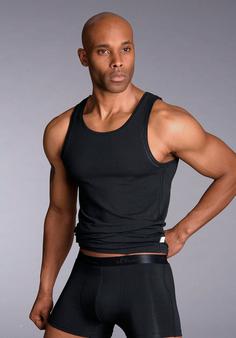 Rückansicht von S.OLIVER Unterhemd Unterhemd Herren schwarz