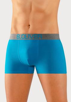 Rückansicht von S.OLIVER Boxer Boxershorts Herren türkis hellblau marine  königsblau