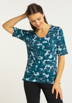 Rückansicht von JOY sportswear GAIA T-Shirt Damen deep teal stripes