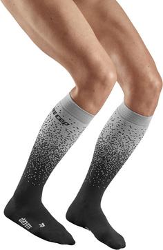 Rückansicht von CEP Snowfall Skiing Compression Socks Tall Laufsocken Damen black/off white