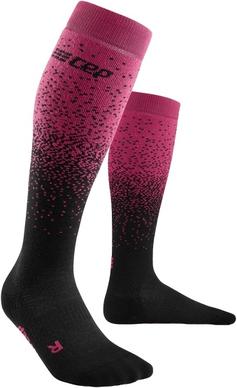 CEP Snowfall Skiing Compression Socks Tall Laufsocken Damen black/purple