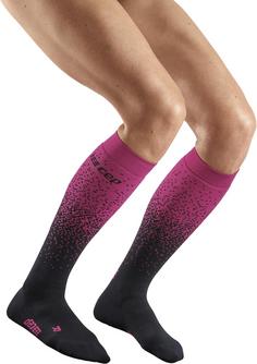 Rückansicht von CEP Snowfall Skiing Compression Socks Tall Laufsocken Damen black/purple
