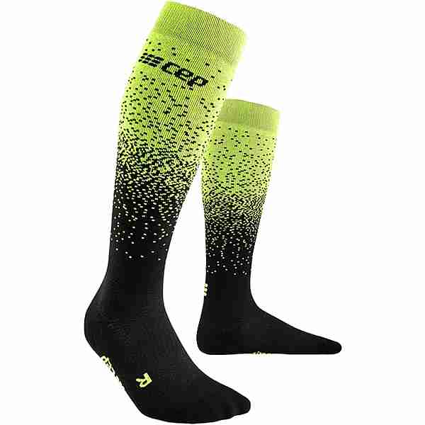 CEP Snowfall Skiing Compression Socks Tall Laufsocken Damen black/green