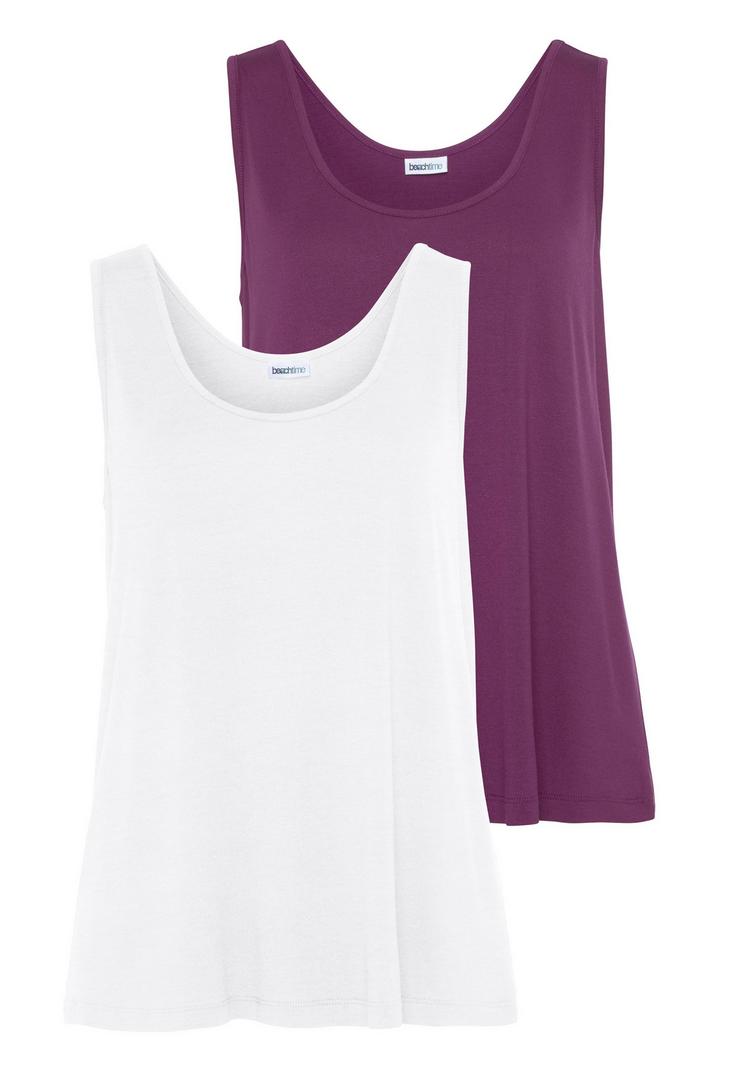BEACH TIME BEACH TIME Tanktop Tanktop Damen - lila+wei&szlig; - 0 | SportScheck