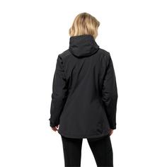 Rückansicht von Jack Wolfskin GLAABACH 3IN1 JKT W Doppeljacke Damen black