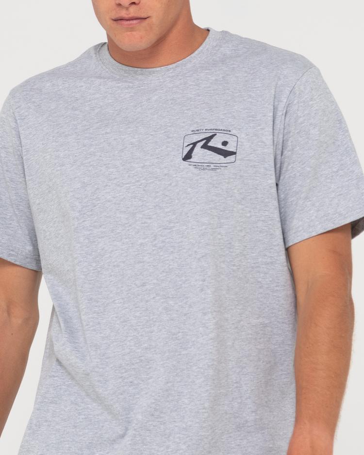 RUSTY RUSTY ADVOCATE SHORT SLEEVE TEE T-Shirt Herren - Grey Merle 1 - 3 | SportScheck