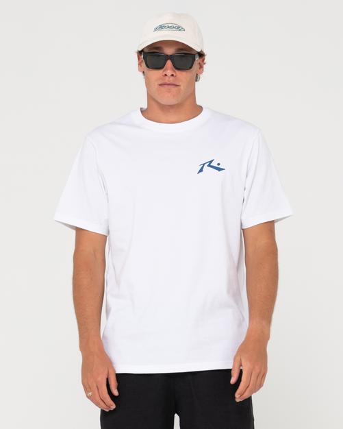 Rückansicht von RUSTY COMPETITION SHORT SLEEVE TEE T-Shirt Herren White / Blue