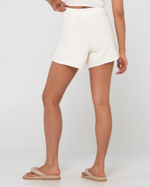 Rückansicht von RUSTY ELBA KNIT SHORT Shorts Damen Snow