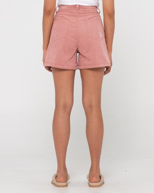 Rückansicht von RUSTY THE SECRET CORD SHORT Shorts Damen Vintage Pink