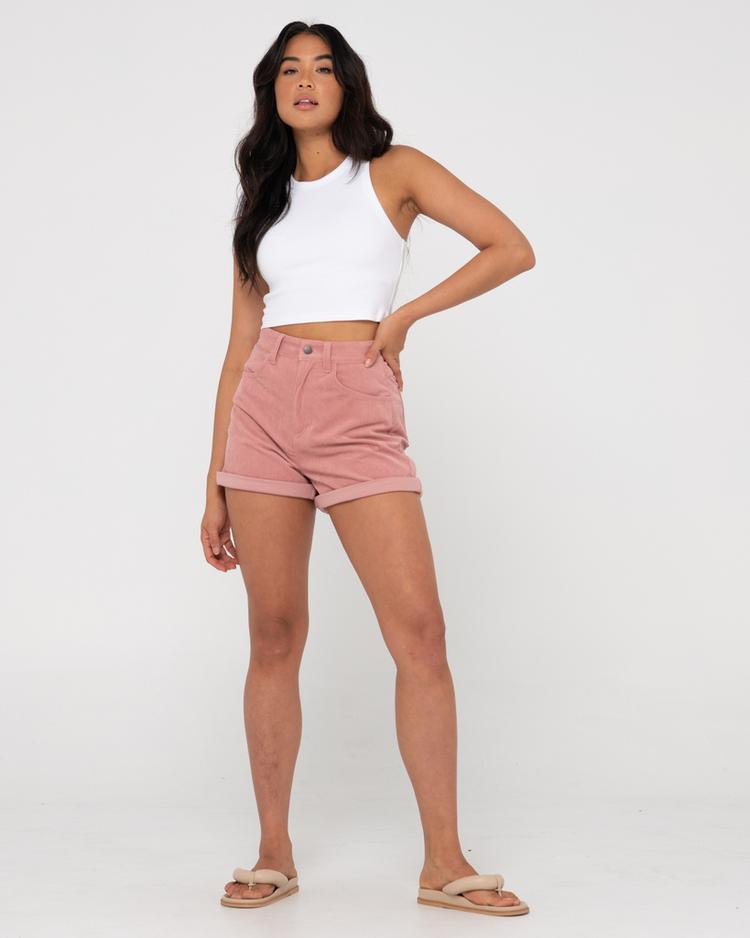 RUSTY RUSTY THE SECRET CORD SHORT Shorts Damen - Vintage Pink - 4 | SportScheck