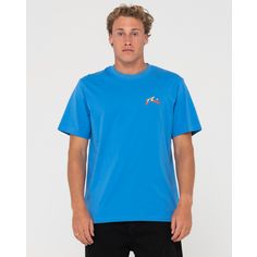 RUSTY ANIMAL SHORT SLEEVE TEE T-Shirt Herren Vallarta Blue