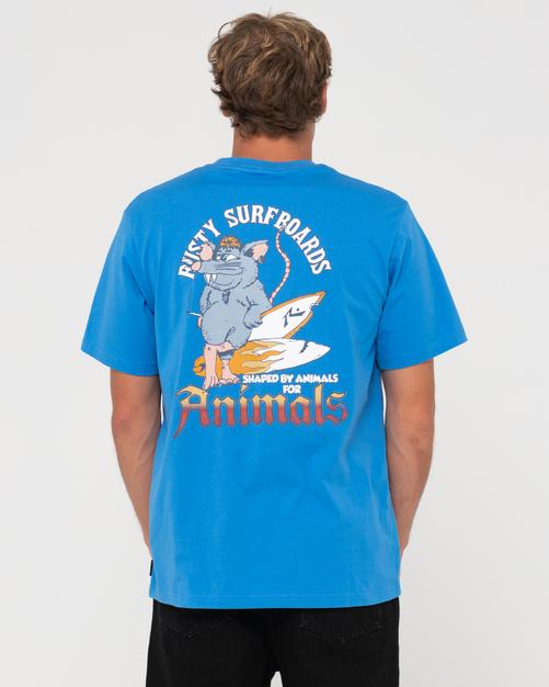 Rückansicht von RUSTY ANIMAL SHORT SLEEVE TEE T-Shirt Herren Vallarta Blue