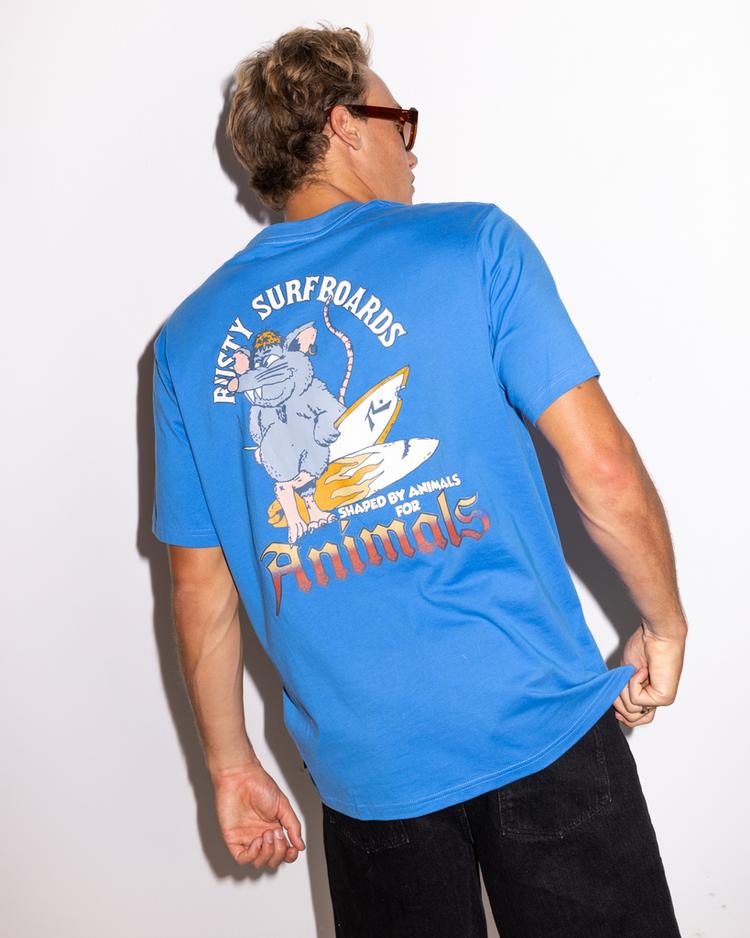 RUSTY RUSTY ANIMAL SHORT SLEEVE TEE T-Shirt Herren - Vallarta Blue - 3 | SportScheck