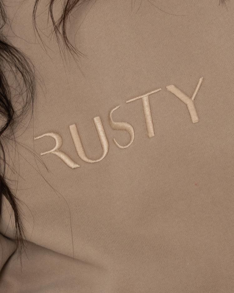 RUSTY RUSTY SIGNATURE OVERSIZE CREW FLEECE Rundhalspullover Damen - Taupe - 3 | SportScheck