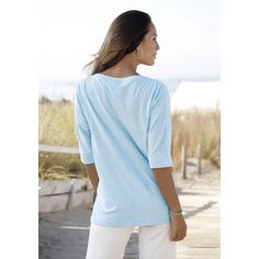 Rückansicht von ELBSAND 3/4-Arm-Shirt Longshirt Damen hellblau