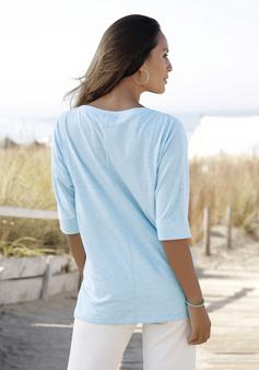 Rückansicht von ELBSAND 3/4-Arm-Shirt Longshirt Damen hellblau