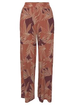 Lascana Palazzohose Stoffhose Damen orange-aubergine bedruckt