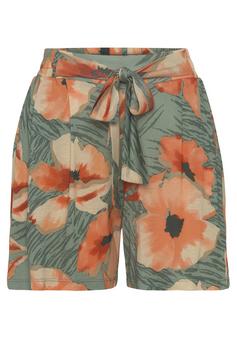 Lascana Shorts Shorts Damen grün-orange bedruckt