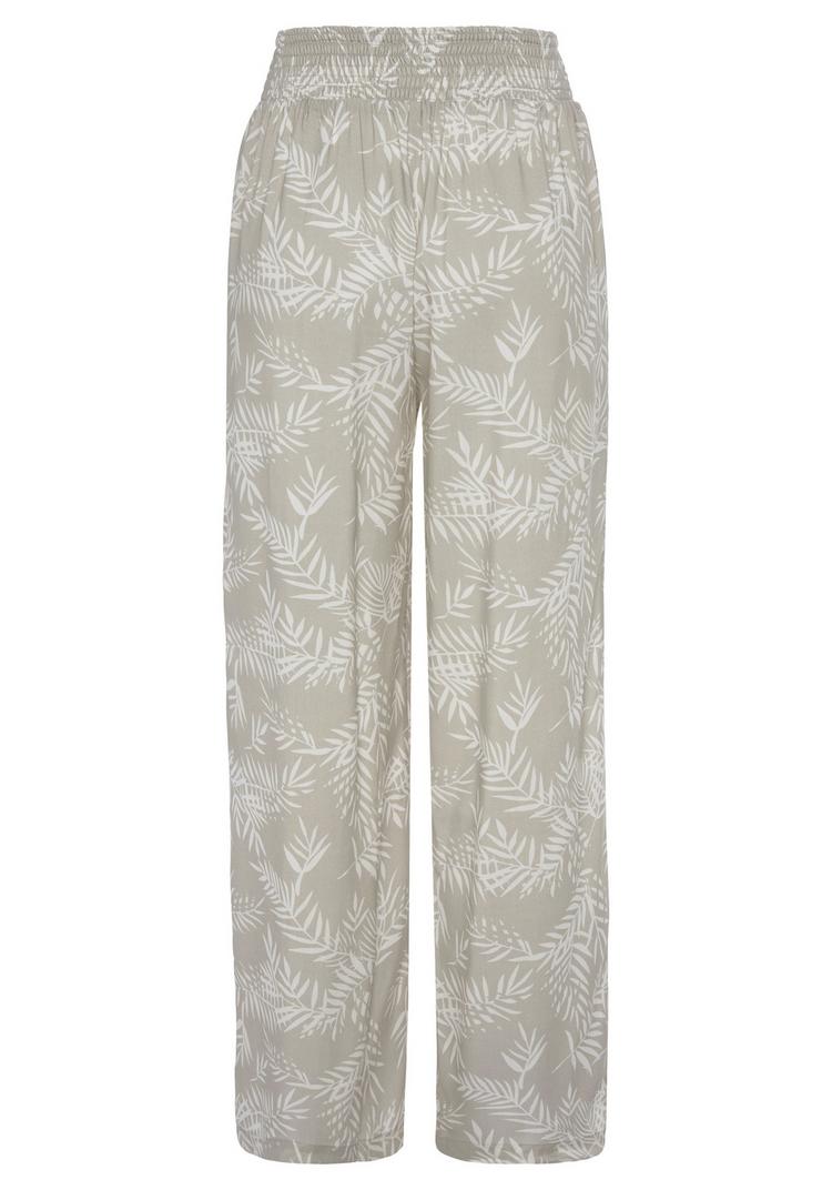 Lascana Lascana Palazzohose Stoffhose Damen - schilfgr&uuml;n-creme bedruckt - 0 | SportScheck