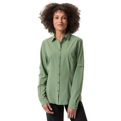 Rückansicht von VAUDE Women's Farley Stretch Shirt Funktionsbluse Damen willow green