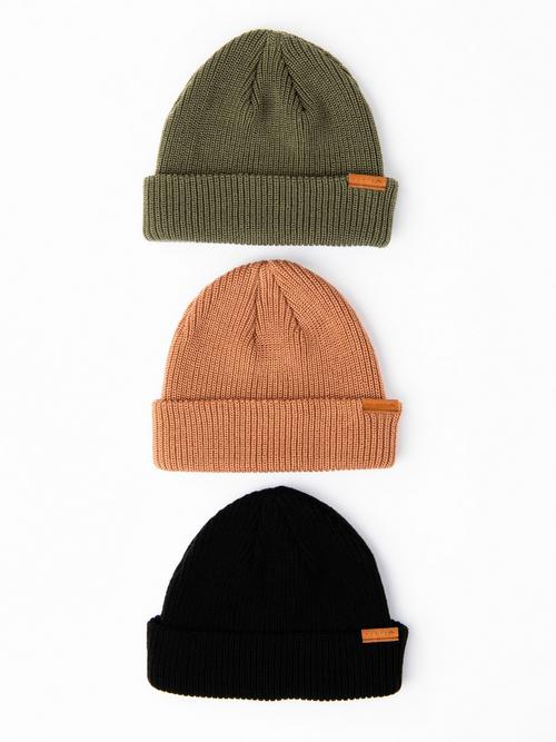 Rückansicht von RUSTY TRIPLE THREAT 3-PACK BEANIE Beanie Multi