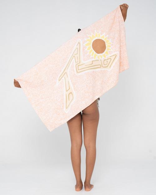 Rückansicht von RUSTY SUN KISSES TOWEL Badetuch Damen Vintage Peach