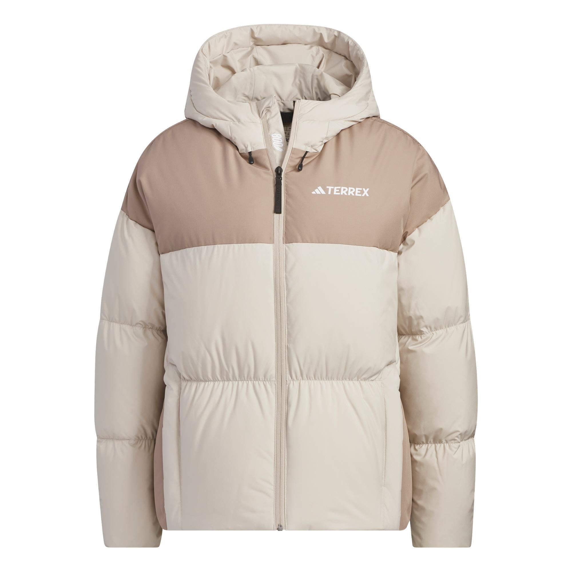 adidas Goose Down Midweight Daunenjacke Outdoorjacke Damen Wonder Beige / Chalky Brown / White