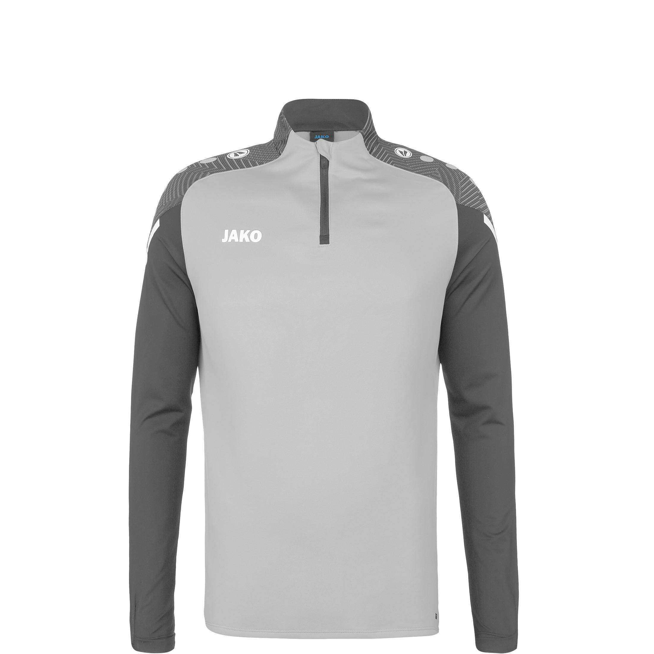 JAKO Performance Ziptop Funktionsshirt Kinder grau / hellgrau