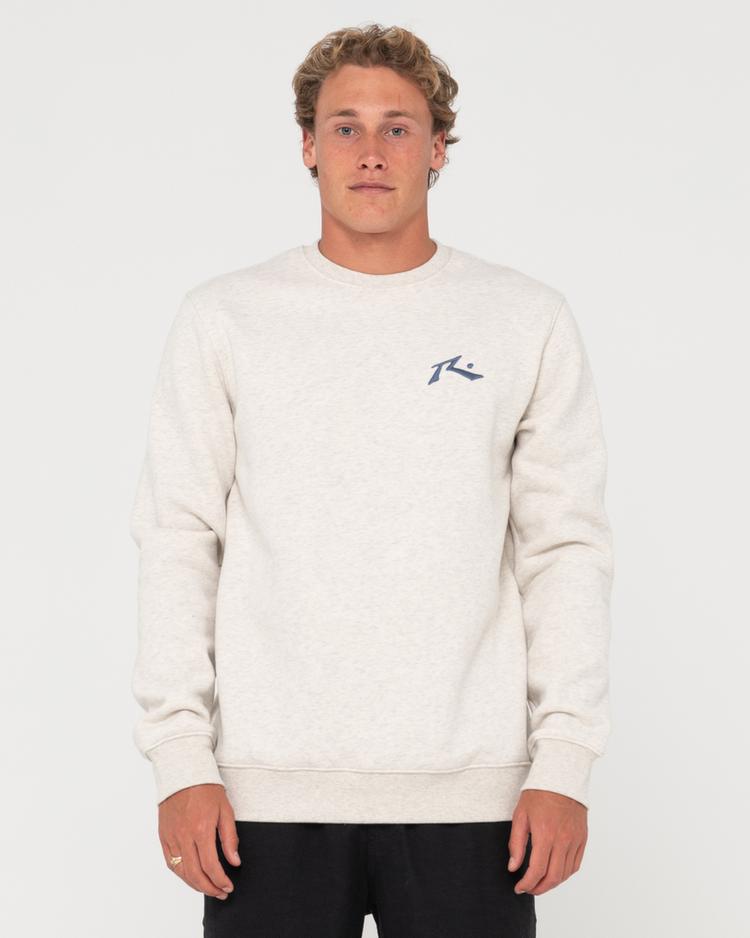 RUSTY RUSTY ONE HIT WONDER CREW FLEECE Rundhalspullover Herren - Ecru Marle/China Blue - 0 | SportScheck