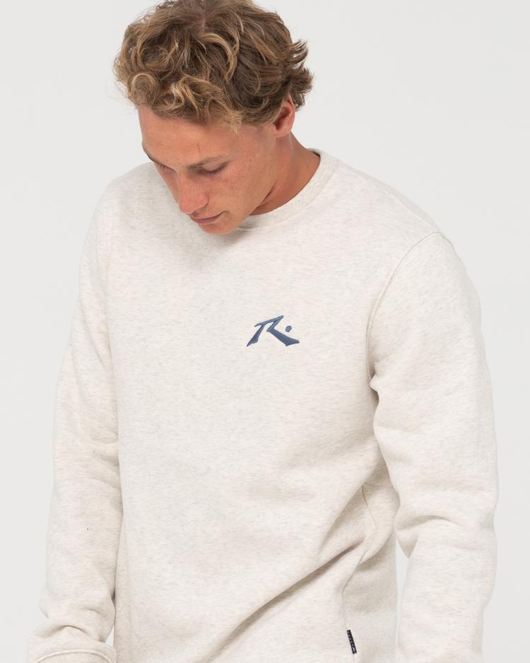 RUSTY RUSTY ONE HIT WONDER CREW FLEECE Rundhalspullover Herren - Ecru Marle/China Blue - 3 | SportScheck