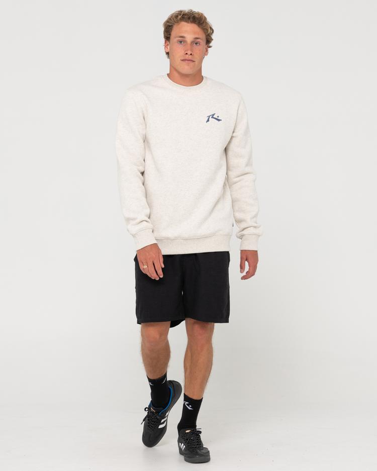 RUSTY RUSTY ONE HIT WONDER CREW FLEECE Rundhalspullover Herren - Ecru Marle/China Blue - 5 | SportScheck