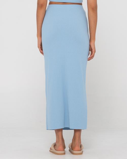 Rückansicht von RUSTY SCARLETTE MAXI SKIRT Jeansrock Damen Garcial Blue