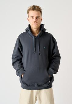 Rückansicht von Cleptomanicx Ligull Boxy Hoodie Herren Blue Graphite