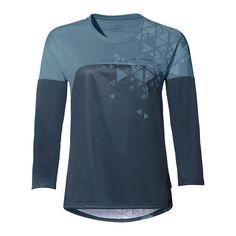 VAUDE Women's Moab LS T-Shirt V T-Shirt Damen blue gray