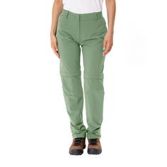 Rückansicht von VAUDE Women's Farley Stretch ZO Pants II Funktionshose Damen willow green