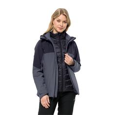 Rückansicht von Jack Wolfskin FELDBERG 3IN1 JKT W Doppeljacke Damen dolphin