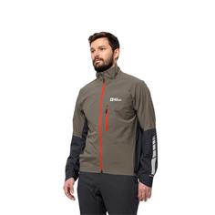 Rückansicht von Jack Wolfskin MOROBBIA 2.5L JKT M Fahrradjacke Herren cold coffee